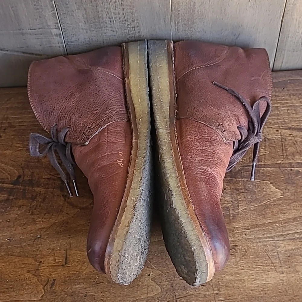 Frye Philip Crepe Chukka Boot Men's sz 11.5D Brown Leather Lace Up Shoes
